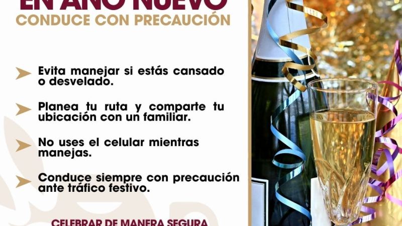 Implementará SSPCM acciones especiales de seguridad vial durante Año Nuevo