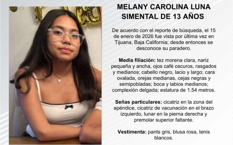 Pesquisa de Melany Carolina Luna Simental de 13 años de edad