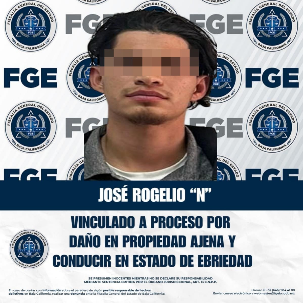 Fiscalía Regional de Tecate Logra Vinculación a Proceso por daño en Propiedad ajena culposo y conducción en estado de ebriedad