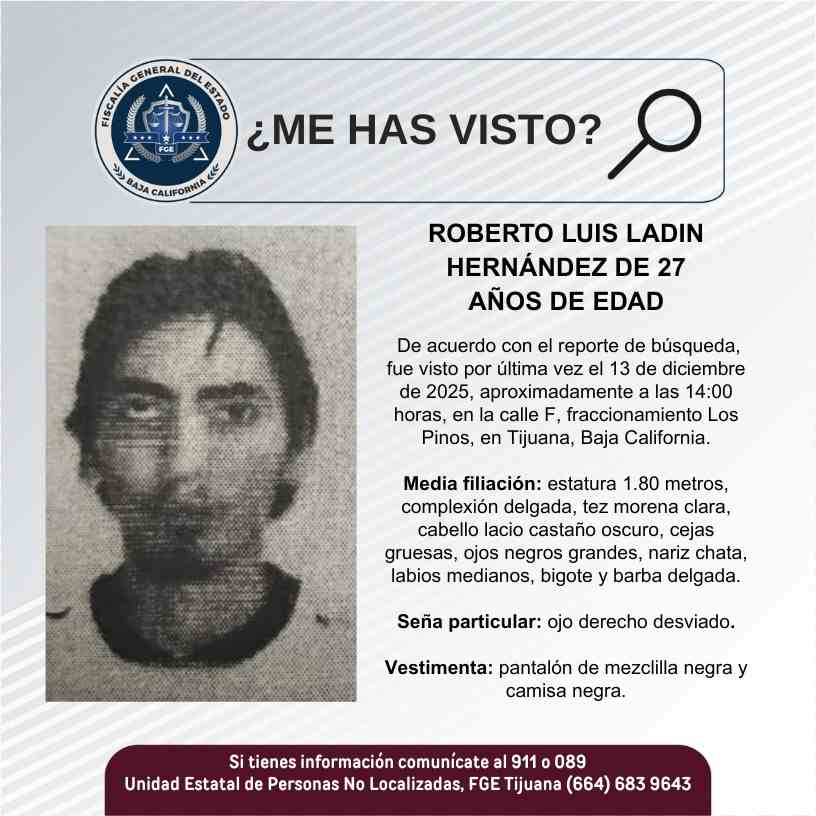 Pesquisa de Roberto Luis Ladin Hernández de 27 años de edad