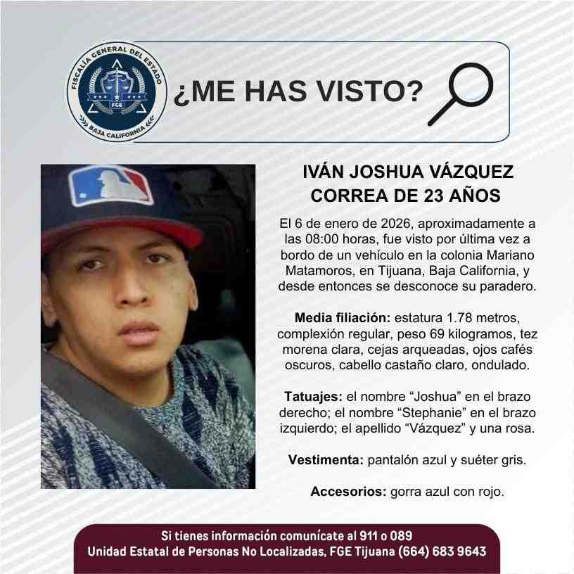Pesquisa de Iván Joshua Vázquez Correa de 23 años de edad