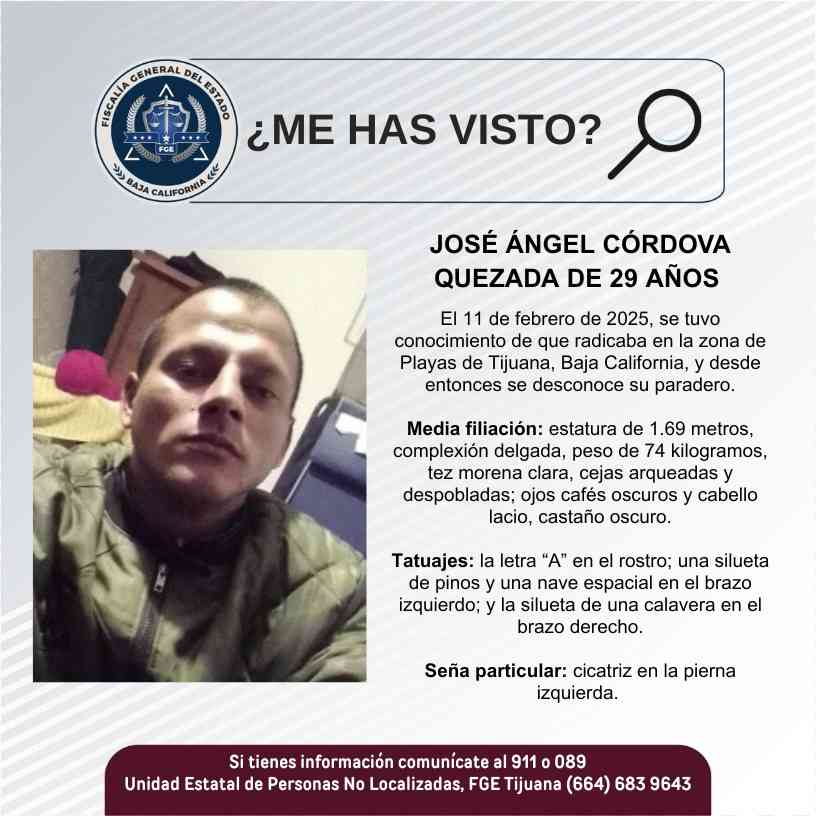 Pesquisa de José Ángel Córdova Quezada de 29 años de edad