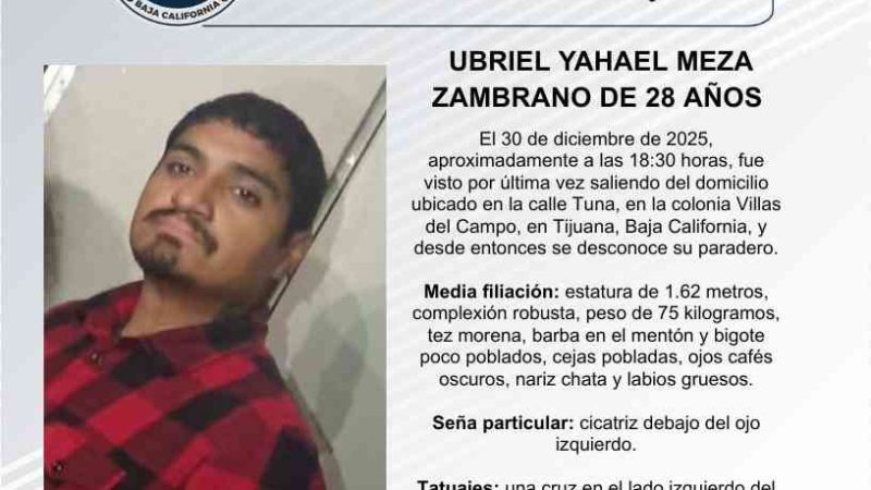 Pesquisa de Ubriel Yahael Meza Zambrano de 28 años de edad