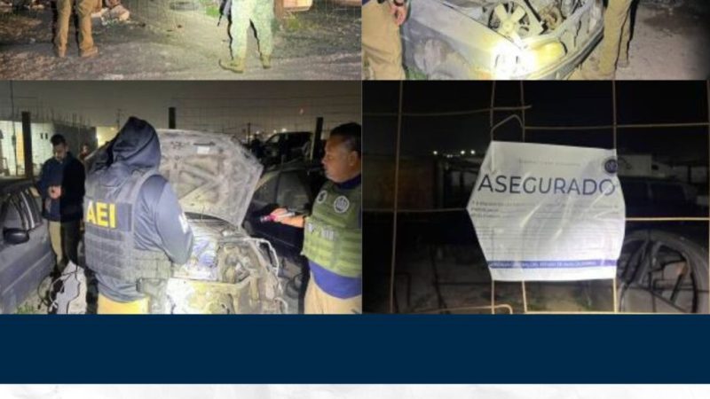 Fiscalía recupera vehículo robado y asegura 18 más durante cateo en Tijuana