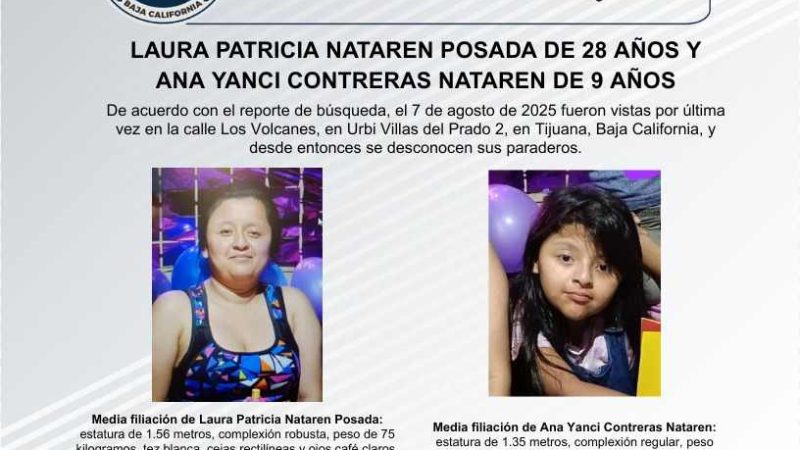 Pesquisa de Laura Patricia Nataren Posada de 28 años de edad y Ana Yanci Contreras Nataren de 9 años de edad