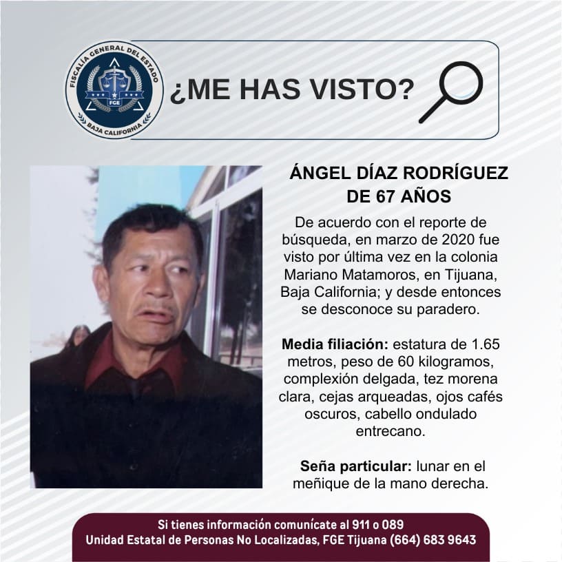 Pesquisa de Ángel Díaz Rodríguez de 67 años de edad