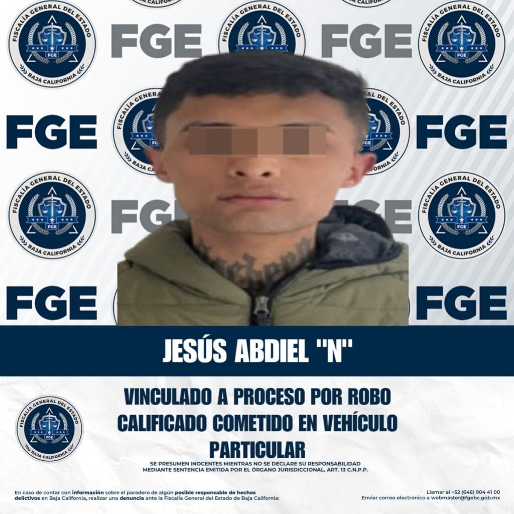 Vinculan a proceso a imputado por robo calificado con violencia en Tijuana