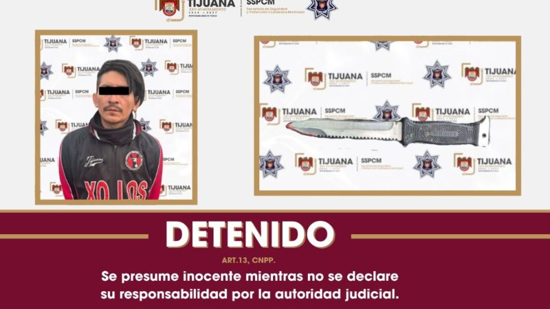 Recorridos preventivos permiten la captura de presunto agresor con arma blanca en la colonia Libertad