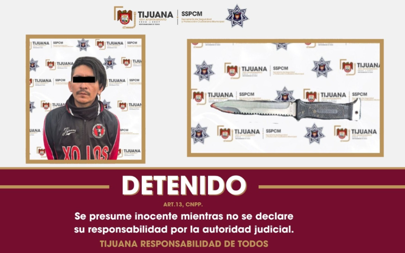 Recorridos preventivos permiten la captura de presunto agresor con arma blanca en la colonia Libertad