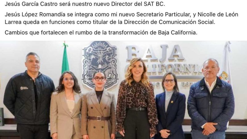 Cambios en el gabinete de la gobernadora Marina del Pilar; ajustes que fortalecen el rumbo de la transformación