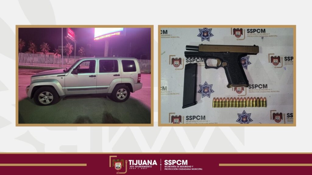 Detiene policía municipal a persona con arma de fuego luego de realizar persecución en la garita internacional de San Ysidro