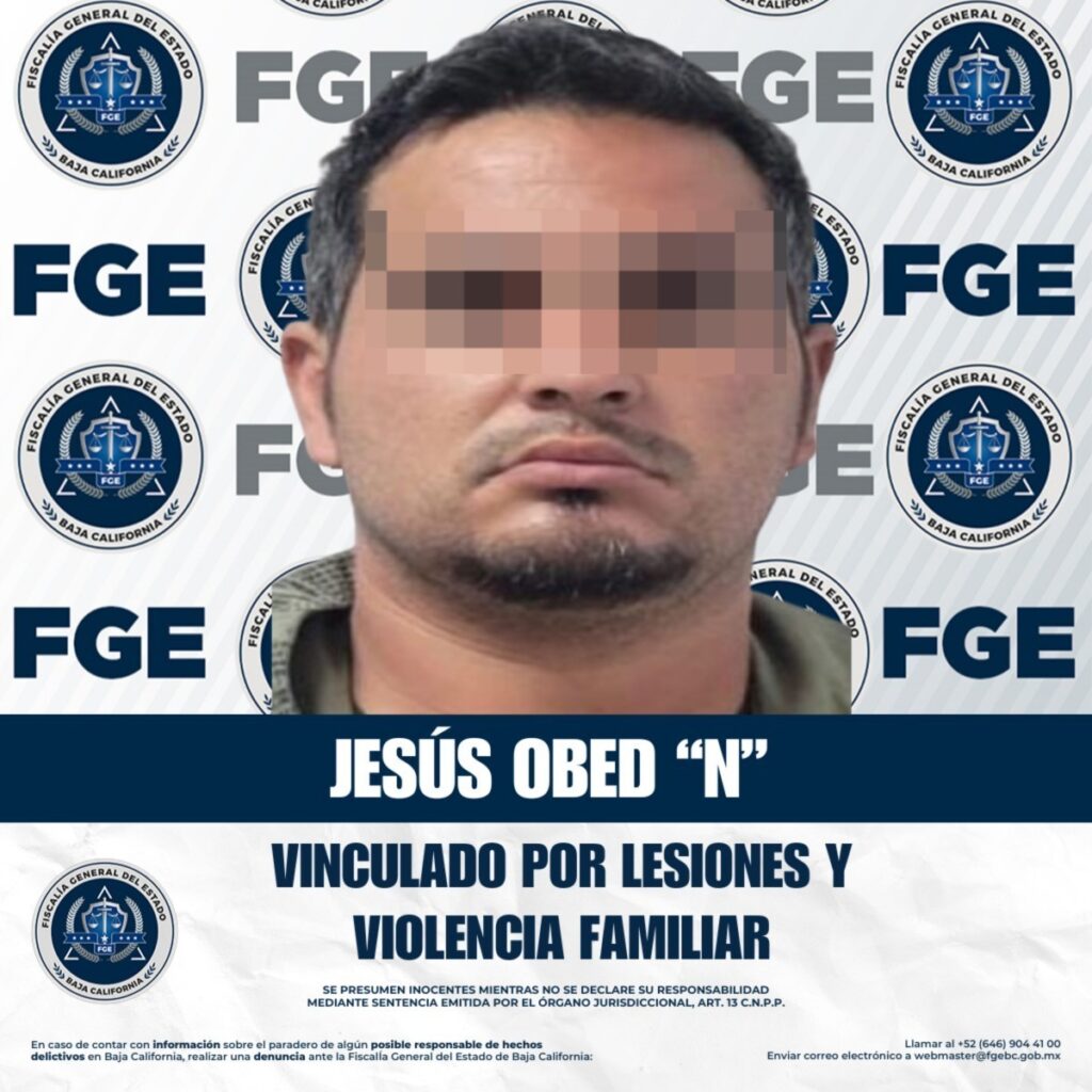 Obtiene FGE vinculación a proceso por lesiones agravadas por razón de género y violencia familiar en Tijuana