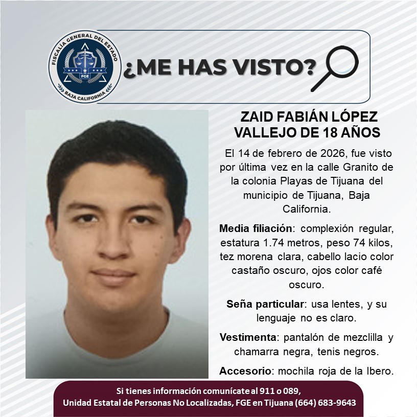 Pesquisa de Zaid Fabián López Vallejo de 18 años