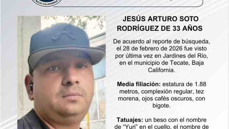 Pesquisa de Jesús Arturo Soto Rodríguez de 33 años de edad