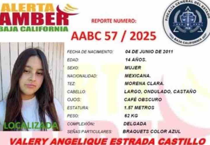 Se solicita la colaboración de la ciudadanía en localizar a Valery Angelique Estrada Castillo