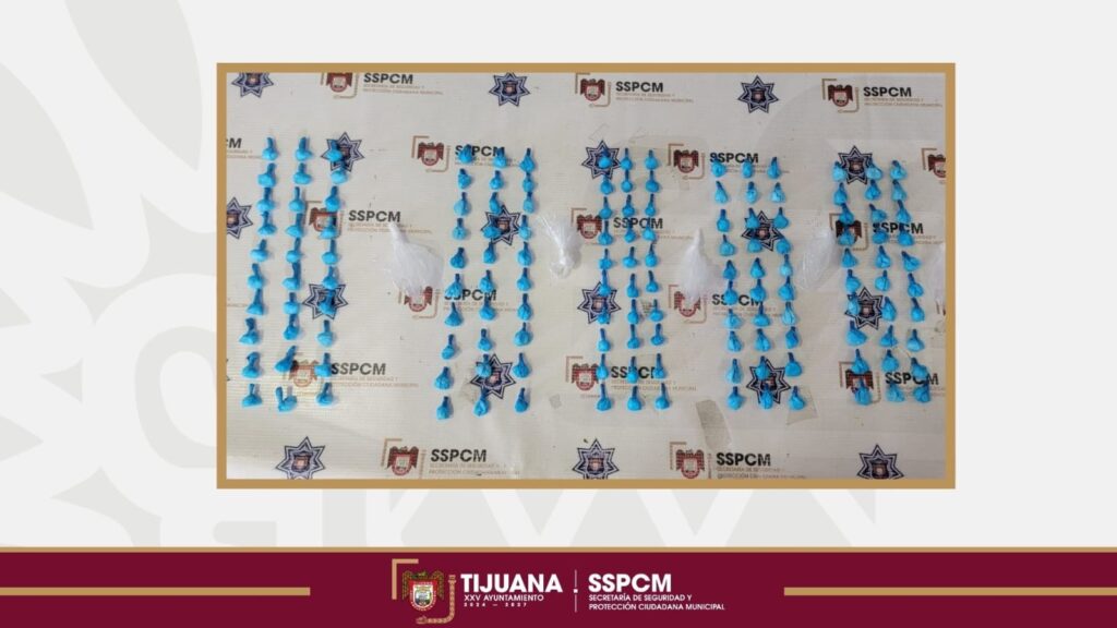 Captura policía municipal de Tijuana a persona con 150 dosis de cristal