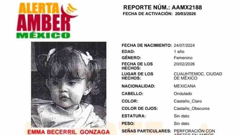 Solicitan el apoyo de la ciudadanía en localizar a Emma Becerril Gonzaga Rodríguez