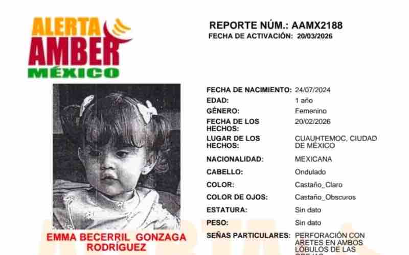 Solicitan el apoyo de la ciudadanía en localizar a Emma Becerril Gonzaga Rodríguez